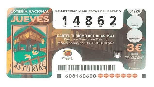 Décimo 14862 del sorteo 81-08/10/2026 Jueves