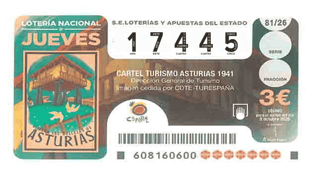 Décimo 17445 del sorteo 81-08/10/2026 Jueves