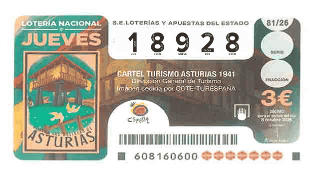 Décimo 18928 del sorteo 81-08/10/2026 Jueves