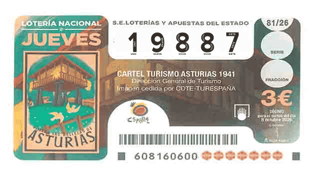 Décimo 19887 del sorteo 81-08/10/2026 Jueves