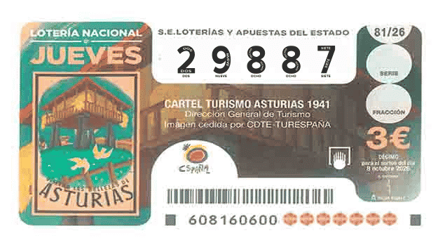 Décimo 29887 del sorteo 81-08/10/2026 Jueves