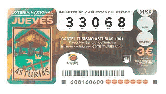 Décimo 33068 del sorteo 81-08/10/2026 Jueves