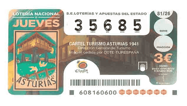 Décimo 35685 del sorteo 81-08/10/2026 Jueves