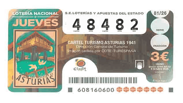 Décimo 48482 del sorteo 81-08/10/2026 Jueves