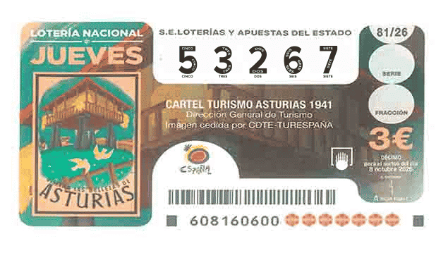 Décimo 53267 del sorteo 81-08/10/2026 Jueves