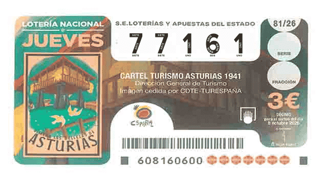 Décimo 77161 del sorteo 81-08/10/2026 Jueves