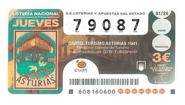 Décimo 79087 del sorteo 81-08/10/2026 Jueves