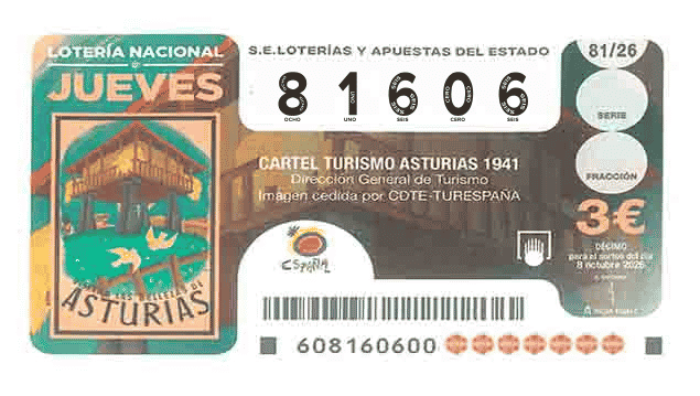 Décimo 81606 del sorteo 81-08/10/2026 Jueves