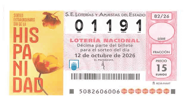 Décimo 01191 del sorteo 82-12/10/2026 Sábado
