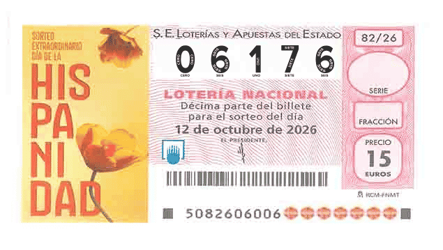 Décimo 06176 del sorteo 82-12/10/2026 Sábado