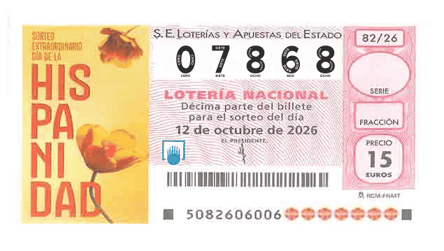 Décimo 07868 del sorteo 82-12/10/2026 Sábado