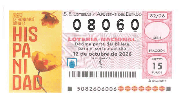 Décimo 08060 del sorteo 82-12/10/2026 Sábado