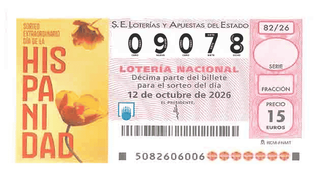 Décimo 09078 del sorteo 82-12/10/2026 Sábado