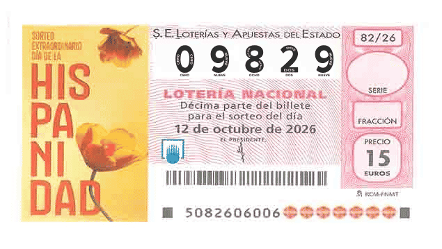 Décimo 09829 del sorteo 82-12/10/2026 Sábado