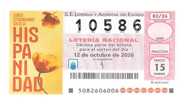 Décimo 10586 del sorteo 82-12/10/2026 Sábado
