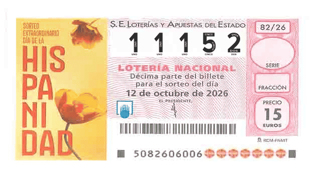Décimo 11152 del sorteo 82-12/10/2026 Sábado