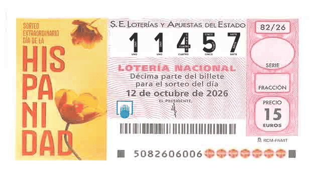 Décimo 11457 del sorteo 82-12/10/2026 Sábado