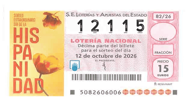 Décimo 12115 del sorteo 82-12/10/2026 Sábado