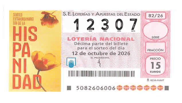 Décimo 12307 del sorteo 82-12/10/2026 Sábado