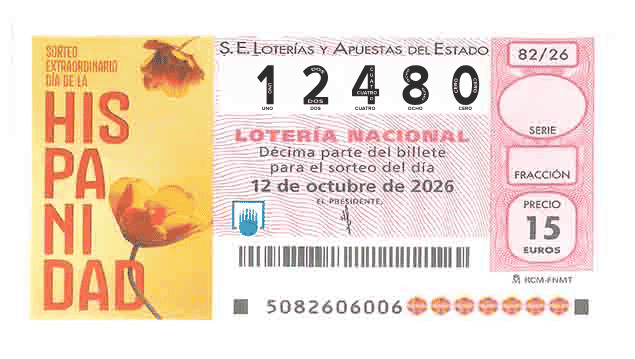 Décimo 12480 del sorteo 82-12/10/2026 Sábado