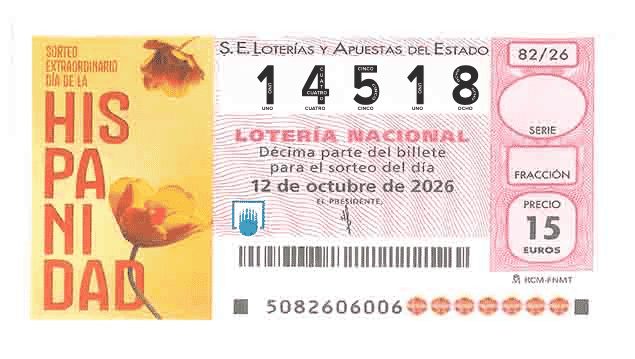 Décimo 14518 del sorteo 82-12/10/2026 Sábado
