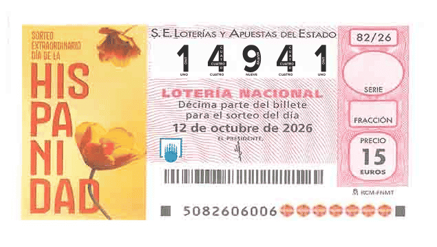 Décimo 14941 del sorteo 82-12/10/2026 Sábado