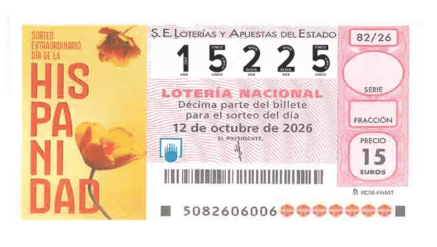 Décimo 15225 del sorteo 82-12/10/2026 Sábado