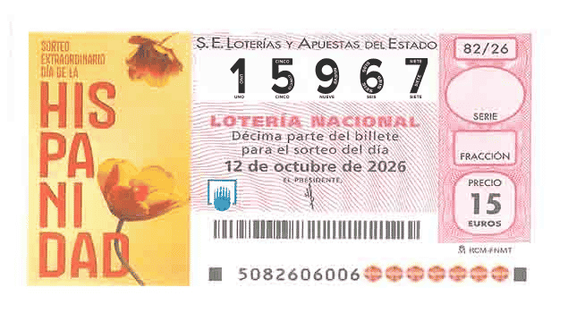 Décimo 15967 del sorteo 82-12/10/2026 Sábado
