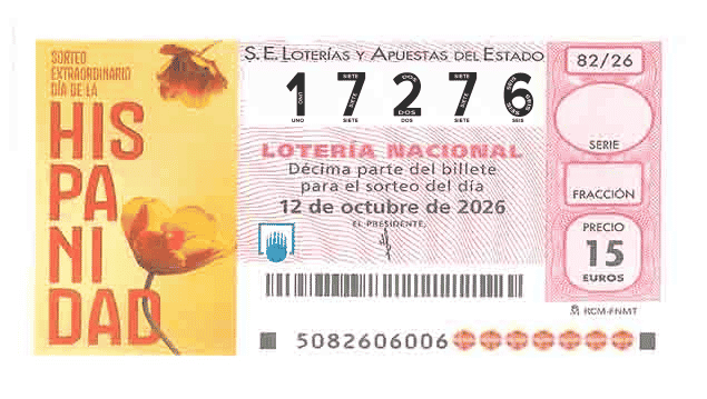 Décimo 17276 del sorteo 82-12/10/2026 Sábado