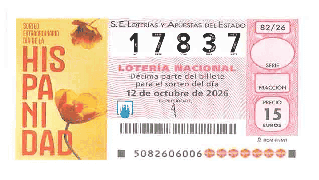 Décimo 17837 del sorteo 82-12/10/2026 Sábado
