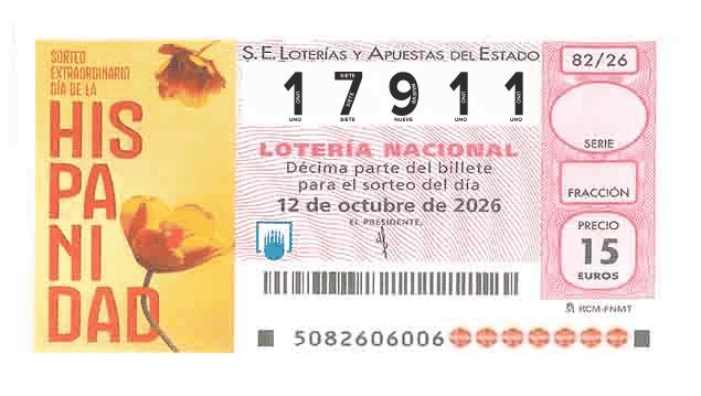 Décimo 17911 del sorteo 82-12/10/2026 Sábado