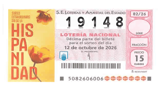 Décimo 19148 del sorteo 82-12/10/2026 Sábado