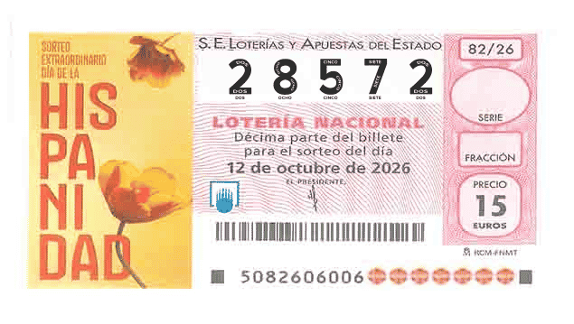 Décimo 28572 del sorteo 82-12/10/2026 Sábado