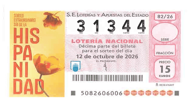 Décimo 31344 del sorteo 82-12/10/2026 Sábado