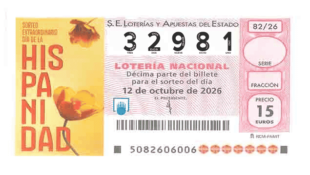 Décimo 32981 del sorteo 82-12/10/2026 Sábado