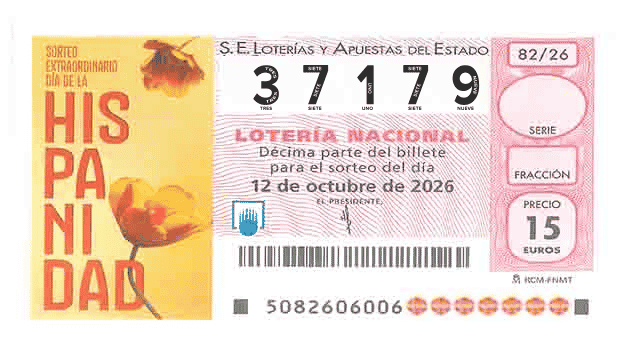 Décimo 37179 del sorteo 82-12/10/2026 Sábado