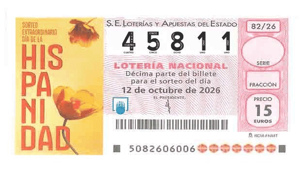 Décimo 45811 del sorteo 82-12/10/2026 Sábado
