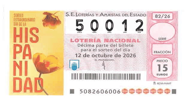 Décimo 50012 del sorteo 82-12/10/2026 Sábado