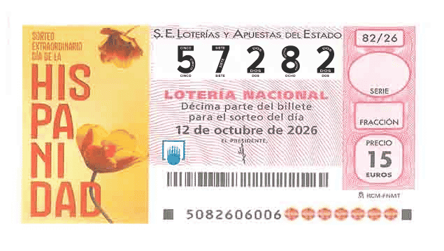 Décimo 57282 del sorteo 82-12/10/2026 Sábado