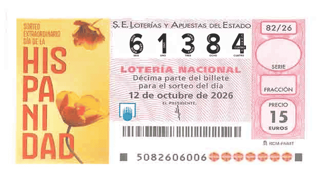 Décimo 61384 del sorteo 82-12/10/2026 Sábado