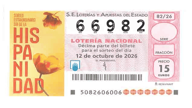 Décimo 66982 del sorteo 82-12/10/2026 Sábado