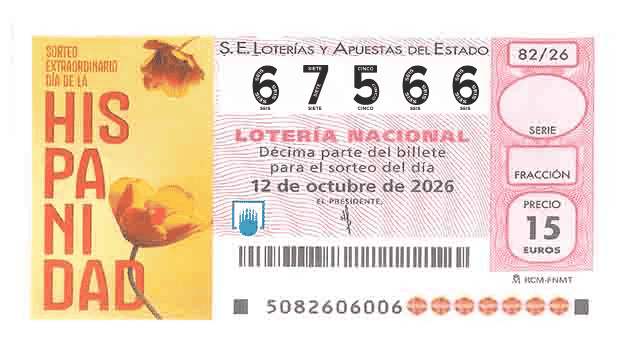 Décimo 67566 del sorteo 82-12/10/2026 Sábado