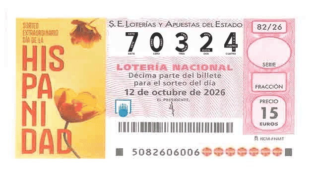 Décimo 70324 del sorteo 82-12/10/2026 Sábado