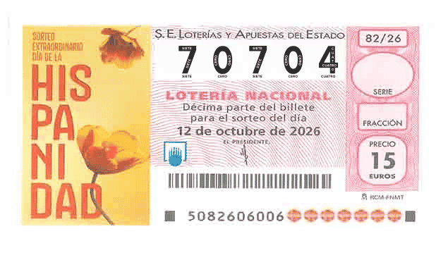 Décimo 70704 del sorteo 82-12/10/2026 Sábado