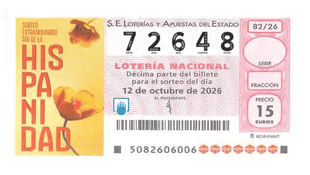 Décimo 72648 del sorteo 82-12/10/2026 Sábado