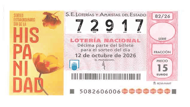 Décimo 72917 del sorteo 82-12/10/2026 Sábado