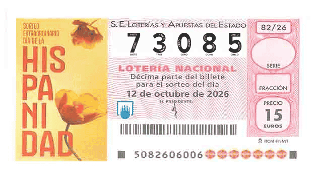 Décimo 73085 del sorteo 82-12/10/2026 Sábado