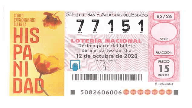 Décimo 77151 del sorteo 82-12/10/2026 Sábado