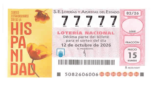 Décimo 77777 del sorteo 82-12/10/2026 Sábado