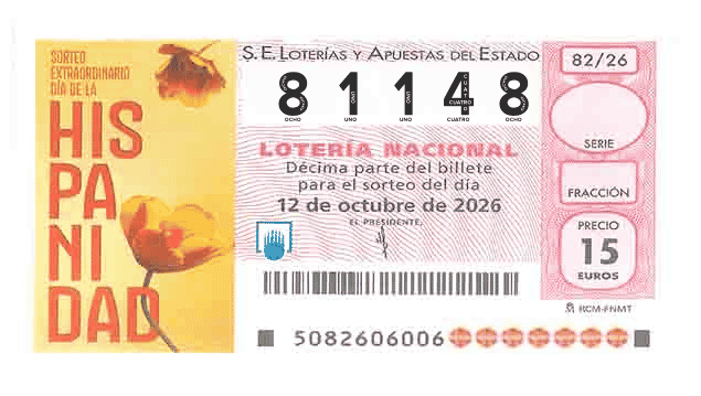 Décimo 81148 del sorteo 82-12/10/2026 Sábado